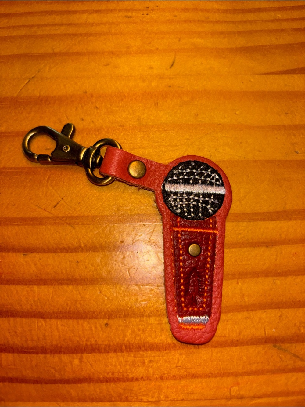 Portland Leather Koi Leather Key Fob with Black Accent and Brass Clip